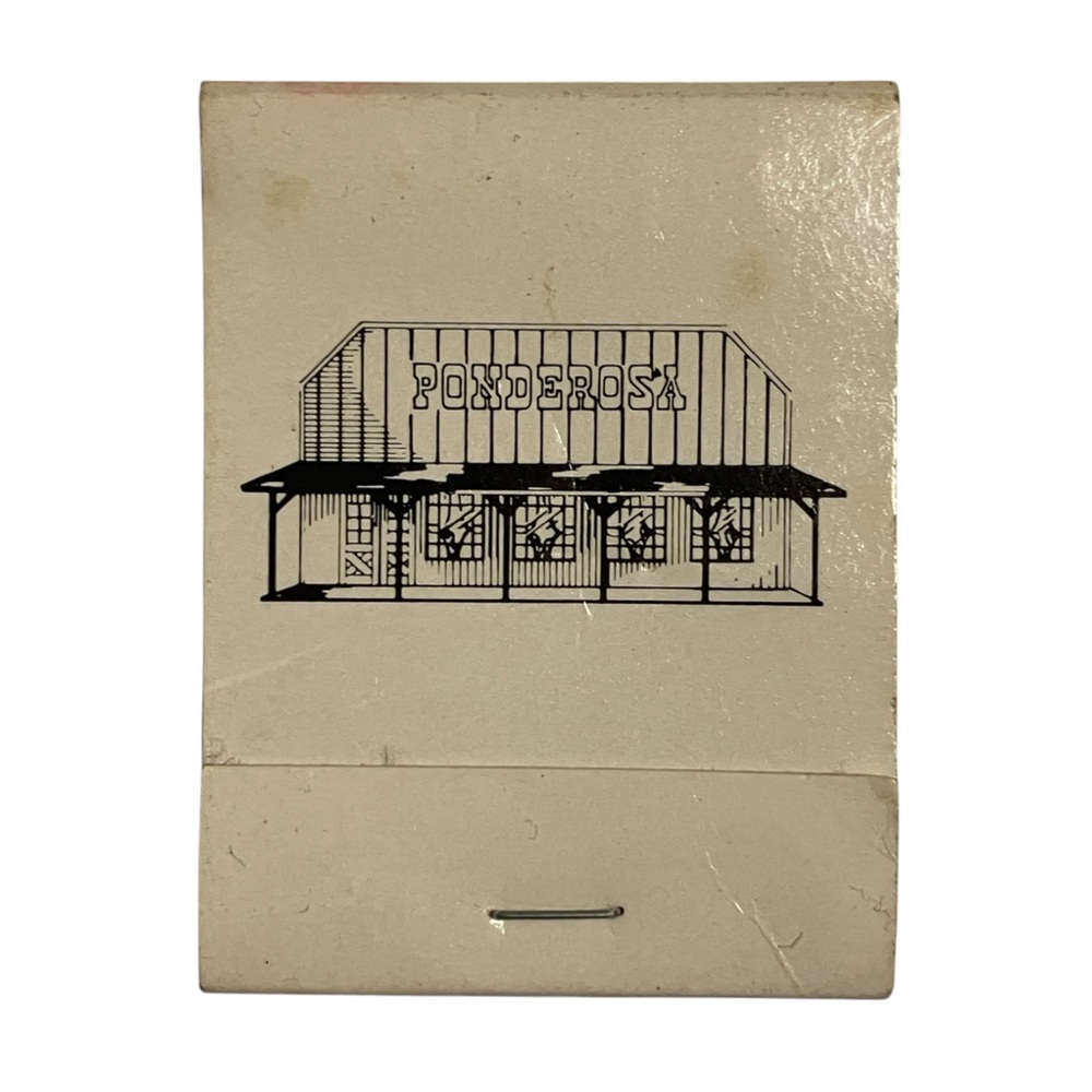 Ponderosa Steakhouse Restaurant Square Meal Square Deal Vintage Matchbook